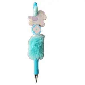 DIY Pen with Puff - Varies Colors; Decorative Design, Ideal for Writing and Office Use