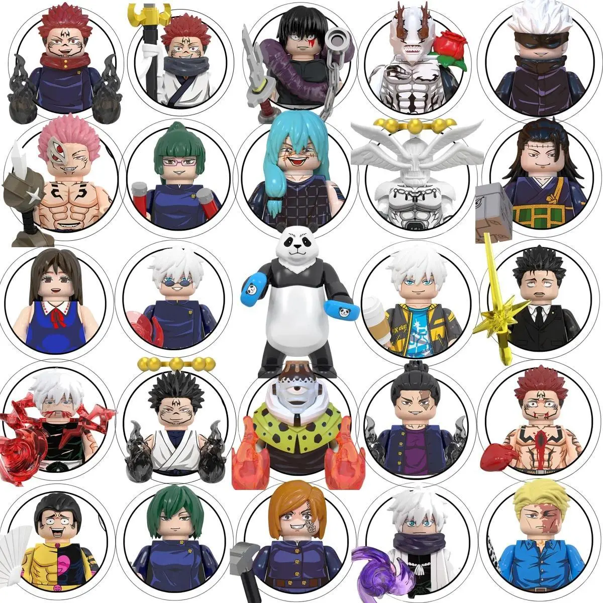 Jujutsu Kaisen Mini Building Block Action Figures (WM6139,WM6140,WM6149,WM6202,WM6201) - Itadori Yuji,Gojo Satoru,Ryomen - ABS Plastic,Collectible Displays,Kids Party,Party Ready,Safety Standard and GB Standard Festive Toys, Safetystandard And Gb Standard