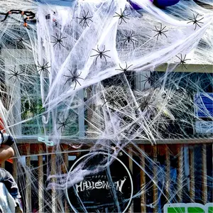 900 sqft Halloween Spider Webs Decorations with 30 Extra Fake Spiders, Super Practical Spider Web for Halloween Decor Outdoor and Indoor