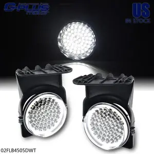FRONT BUMPER ALL-LED FOG LIGHTS CLEAR FOG LAMPS FIT FOR 03-06 GMC SIERRA