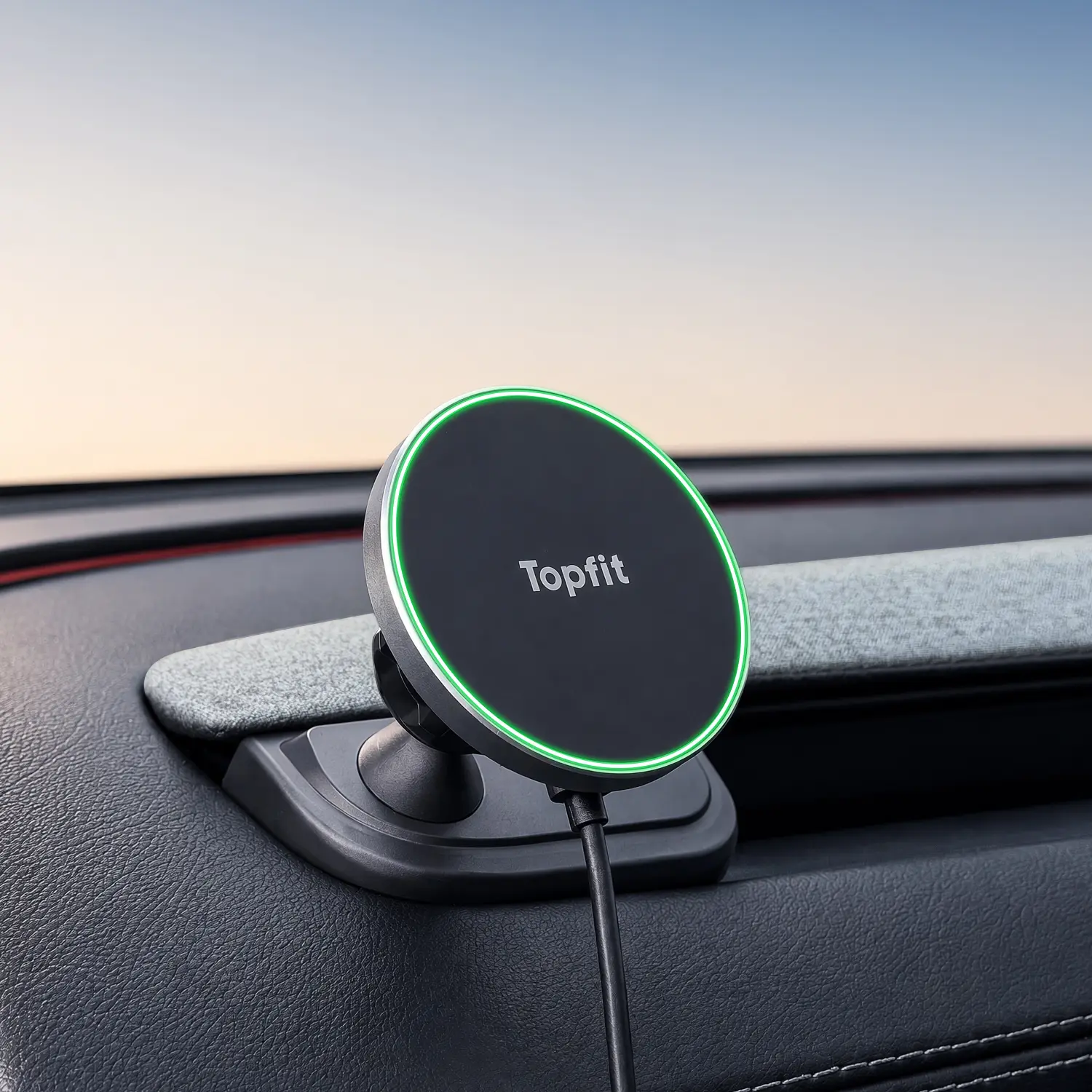 Topfit Magnetic Phone Mount for Tesla Model Y Juniper 2025-2026 & Model 3 Highland, Dashboard Hidden Design, 360° Rotatable Car Holder, Stable Anti-Shake Mount, Does Not Block View, Easy to Install