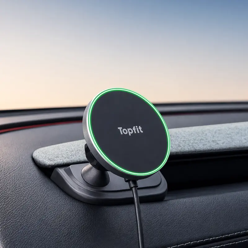 Topfit Magnetic Phone Mount for Tesla Model Y Feb.2025+Juniper & Model 3 2024+Highland, Dashboard Hidden Design, 360° Rotatable Car Holder, Stable Anti-Shake Mount, Does Not Block View, Easy to Install