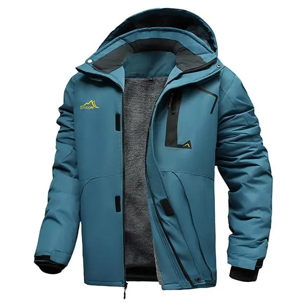 INVACHI Men's Soft Shell Ski Jacket, Waterproof Windproof Winter Coat with Fleece Lining and a Detachable Hood, Soft Shell Jacket, Skiing Jacket