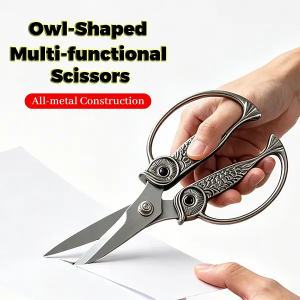 Owl Shaped Stainless Steel Scissors, Cute Multi-Purpose Shears for Kitchen, Office Paper, Crafting & Sewing, Vintage Unique Decorative Gift