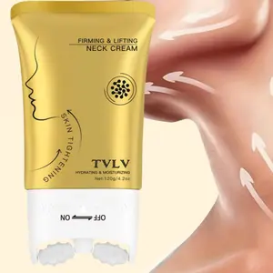Neck Massage Firming Cream, Rollerball Accelerates Absorption, Hydrating Moisturizing Body Care Cream with Hyaluronic Acid, Squalane, Niacinamide