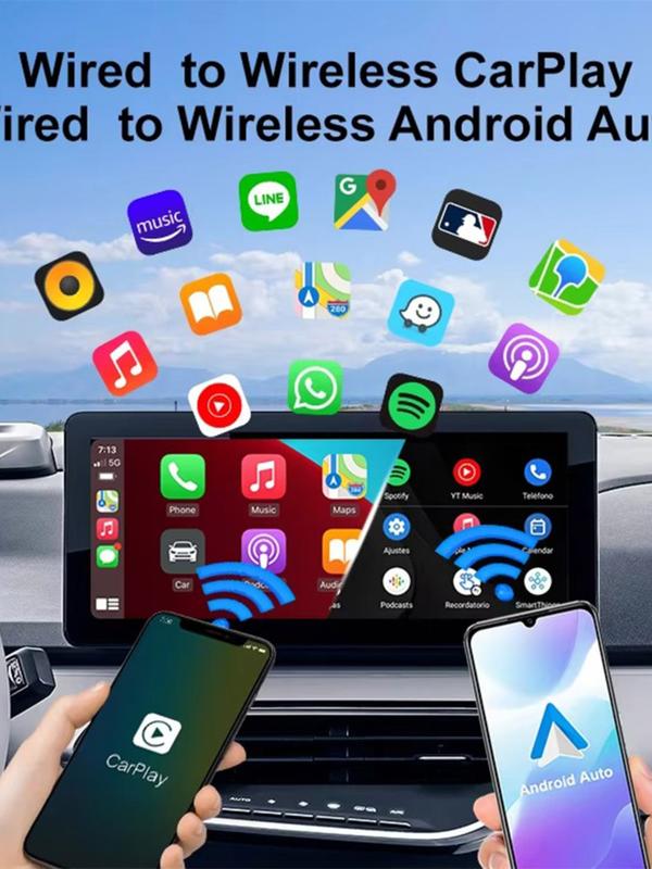 Wired to Wireless Carplay Adapter for Android Auto USB Connection, Seamless Car Integration for Modern Vehicles
