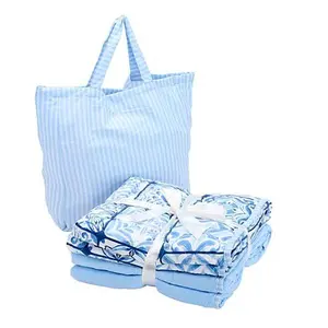 South Street Loft Reversible Quilted Throw Set of 2 with Tote Bag