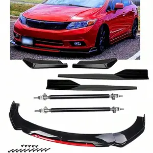 Front Bumper Lip Body Kit, ABS Side Skirts Lip, Scratch Resistant Front Bumper Lip Splitter Body Kit, Anti-Collision Side Skirt Splitter For 1.9M/6.2FT Wide Cars