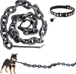 Giant Plastic Chain 6 Ft Funny Dog Leash with Puppy Collar for Outdoor Use
