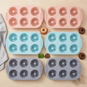A Set of 6 Pcs Jello Molds,Silicone Fluted Tube Cake Pans,6 Cavity Heritage Silicone Mold for Baking Non Stick Fancy Molds,Halloween Christmas Party Gifts,DIY Hand Tools Kits,Summervibes