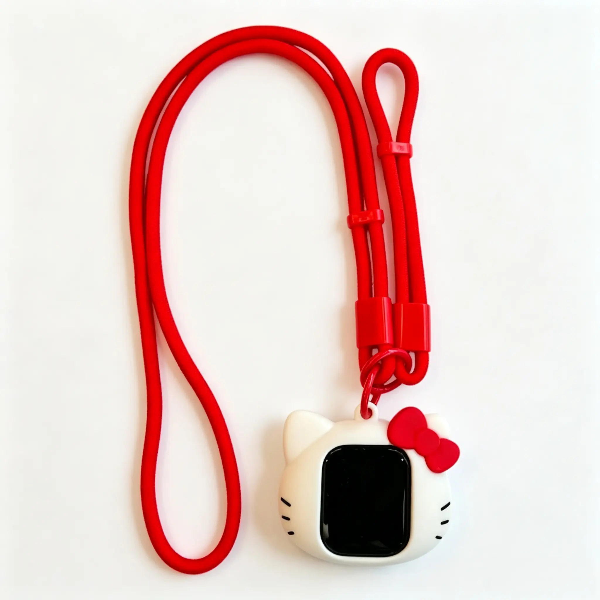 Sanrio Hello Kitty Watch Case with Long and Short Replacement Straps Cute Cartoon Scratch‑Resistant Smartwatch Bumper Cover Daily Wear Accessory Gift for Girls Teens