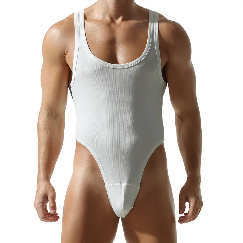 Men's Siamese Threaded Tight Vest Boxers