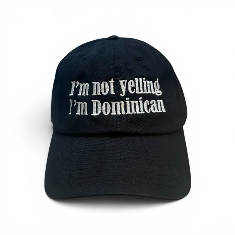 Unisex Dominican Phrase Hat - 100% Cotton High-Quality Unconstructed Polo Style Cap, Adjustable Buckle, Classic Design