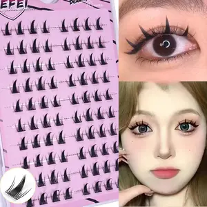Self Adhesive DIY Lashes No Glue Needed Reusable Lash 5D Fluffy Cluster Eyelash Korean DIY Manga Eyelash Extensions At Home
