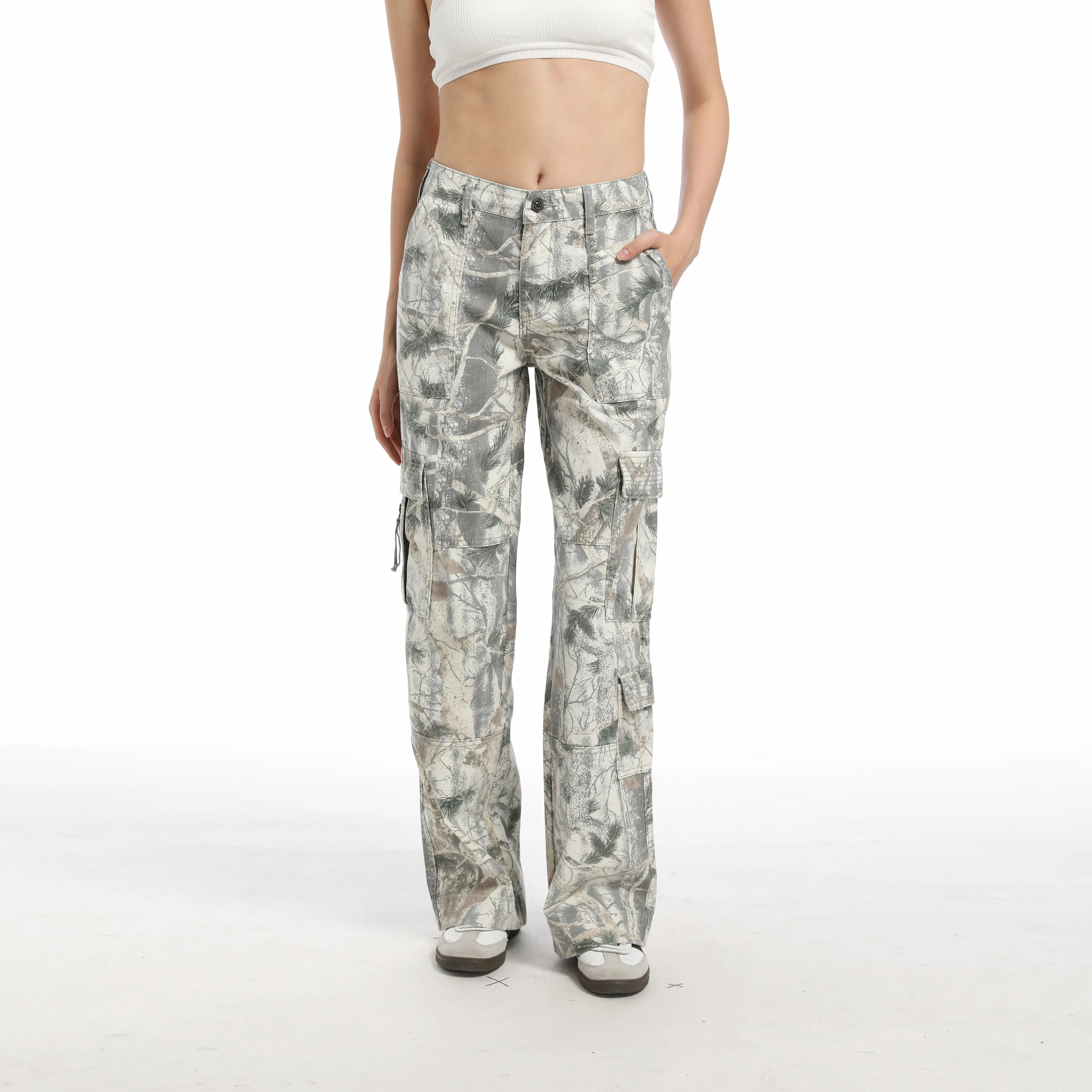 Women’s Loose Camo Pants – Straight Leg, Mid/Low Waist, Wide Leg, Relaxed Fit, Plus & Regular Sizes, Casual Streetwear, Breathable, Lightweight, Trendy Outdoor Pants