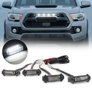 Smoked Amber/White LED Grill Raptor Lights Kit for 2016-2023 TRD PRO Toyota Tacoma