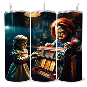 Chucky and Anabel 20 oz Tumbler - BPA Free, stainless steel, Leak proof, durable, with clear lid