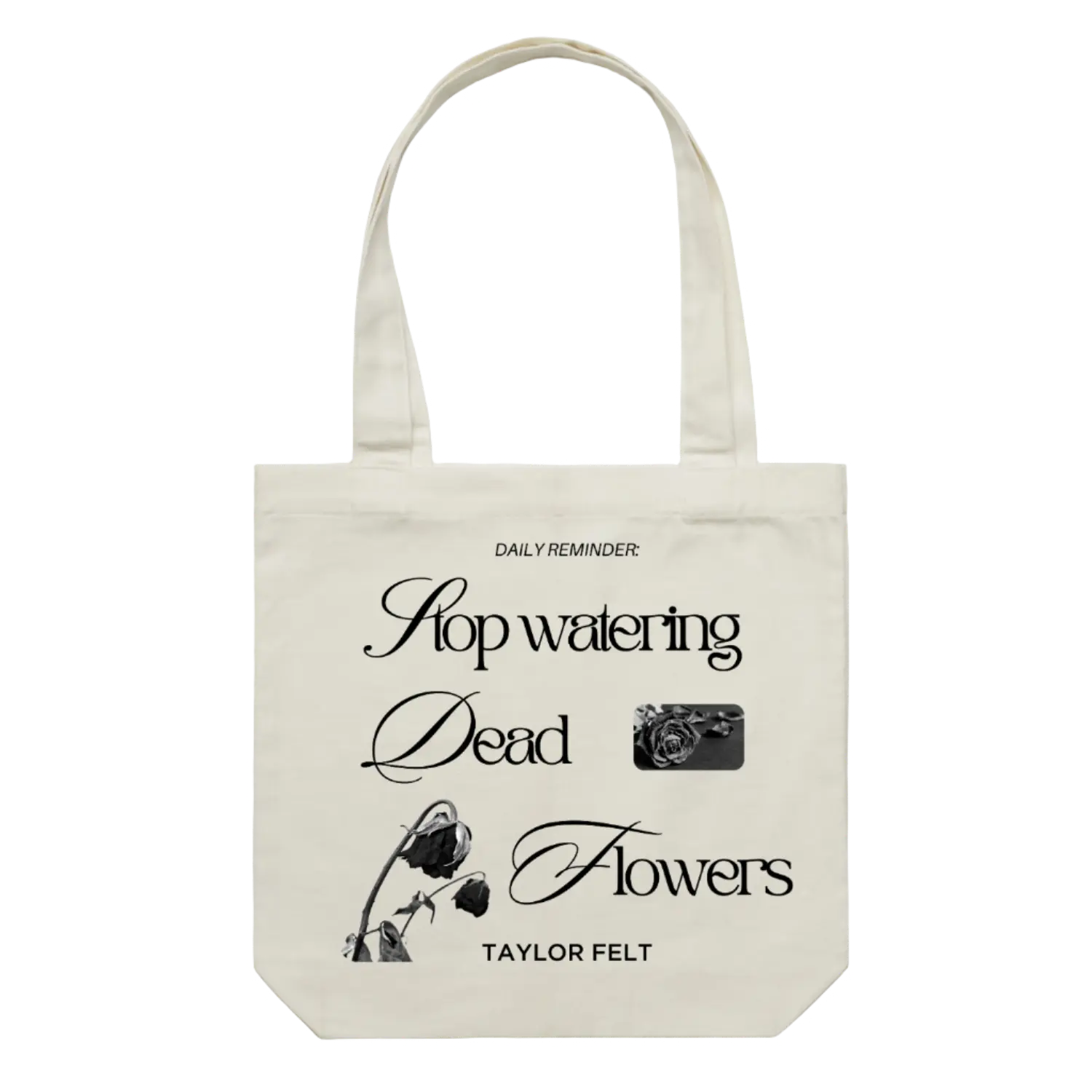 Dead Flowers Tote - Cream by Taylor Felt