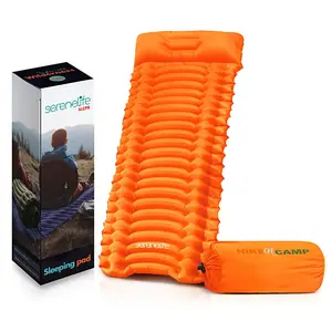 Sleeping Pad with Pillow - Fast Inflation, Tear-Resistant, Orange
