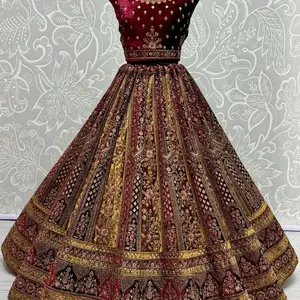 Elegant Bridal Velvet Lehenga Choli for Women - Perfect Wedding Dress