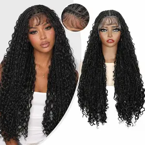 24" Boho Box Braid Wig – Glueless Knotless Full Lace with Curly Ends | Lightweight, Natural Look, Perfect for Summer Daily Wear