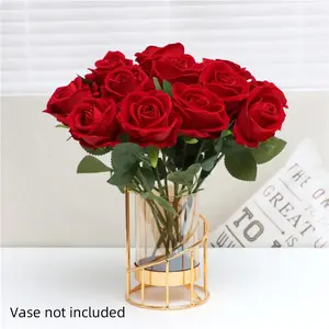 Artificial Rose Flower, 12pcs Creative Diy Spring Romantic Decorative Flower for Wedding Centerpieces Bouquet Artificial Roses Bouquet Home Decoration, Home Decor Ornaments, Spring Refresh Decor, Home Decor, Room Decor, Decorative Fake Flower