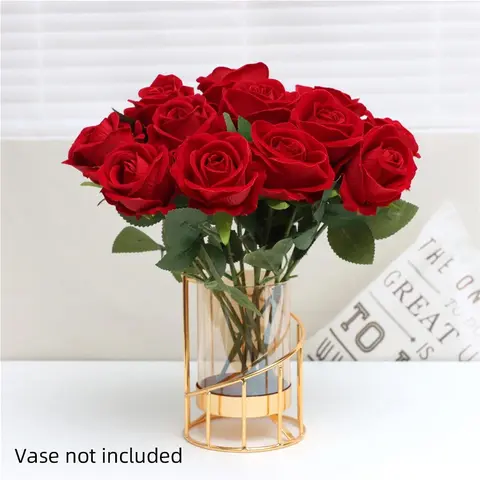 Artificial Rose Flower, 12pcs Creative Diy Spring Decorative Flower for Wedding Centerpieces Bouquet Artificial Roses Bouquet Home Decor, Room Decor, Spring Refresh Decor, Decorative Fake Flower, Decorative Faux Flowers