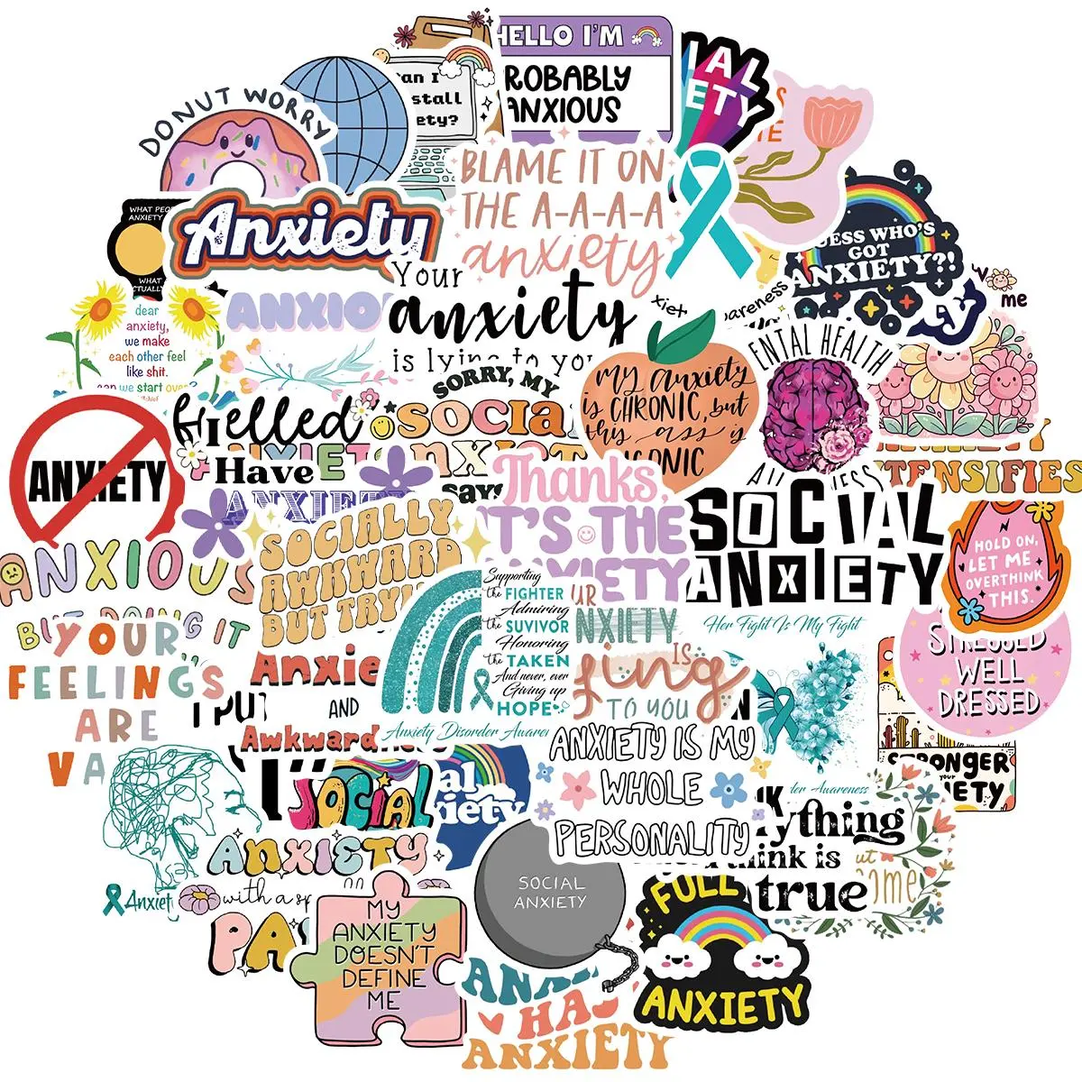 Anxiety Sensory Sticker, 50pcs/set Anti Stress Textured Sensory Sticker, Tactile Textured Mindfulness Sticker for Desk and Phone Decor