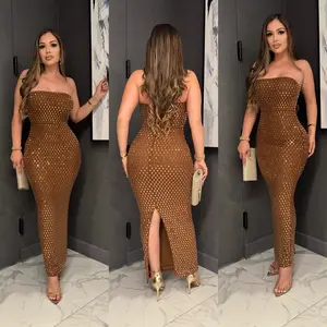 Siena Maxi Dress - 90% Nylon 10% Spandex with Polyester Lining - Gold & Black Options Available