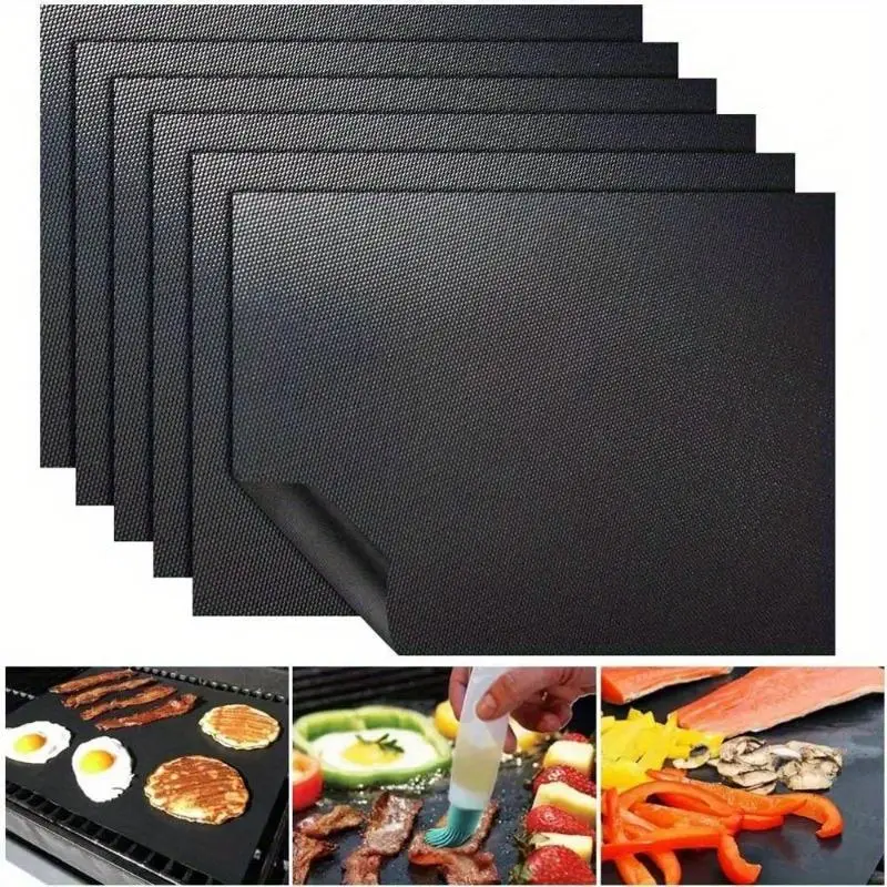 Non-stick BBQ Grill Mat 40*33cm Baking Mat BBQ Tools Cooking Grilling Sheet Heat Resistance Easily Cleaned Kitchen Tools Barbecue Accessories