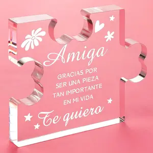 Acrylic Jigsaw Puzzle Shaped Ornament, 1 Count Creative Clear Puzzle Shaped Desktop Decoration, Birthday Gift