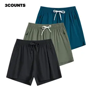 TJL Men's Summer Sport Shorts, 3-Piece Set, Casual Daily Wear, Night Running, Drawstring, Letter Print, Breathable & Comfortable, Machine Washable elastic waist beach short