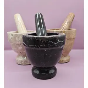 Stone Mortar and Pestle Set – Premium Natural Stone Grinder (3 Colors Available)