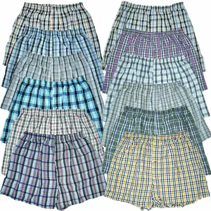 lot 1-12 Pack Size M-2XL Underwear Mens Boxer Briefs Trunk Shorts Cotton Check Plaid Elastic Menswear Checked Wetsuit Stylish Soft Day Breathable