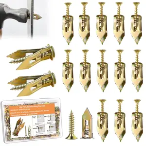 160 Pcs Self Drilling Drywall Anchors with Screws,80 Sheetrock Anchors (0.47x1.18 Inch) & 80 Zinc Expansion Screws,2025 Upgraded Zinc Plated Steel,No Drill Needed,Hold 66LB for Wall Hanging