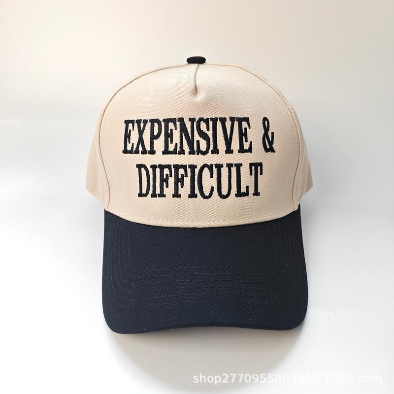 Expensive Difficult Embroidered Trucker Hat Color Block Casual Baseball Cap for Men and Women