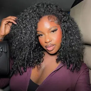 CORIIANA 250% 3 IN 1 Flip Over Half Wig Burmese Curly Glueless Wigs Human Hair For Black Women Cheap Full Machine Made Wig Beginner Friendly 200 Density