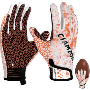 Youth Football Gloves-Kids Football Receiver Gloves Youth High Grip Football Gloves Stretch Fi for Children