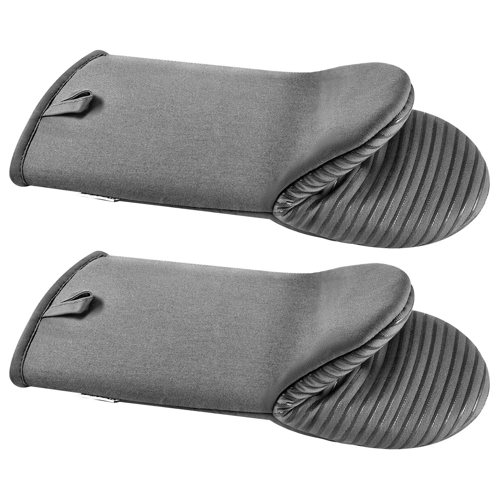 【Summerfinds】VEVOR Protective Non-Slip Oven Mitts 2-Piece Bakeware Set, 500℉ High Heat Resistant Lightweight Cotton, 13.07x6.1in with Non-Slip Silicone Strips, 2 Hanging No-Marks Hooks for Home Kitchen Outdoor Camping