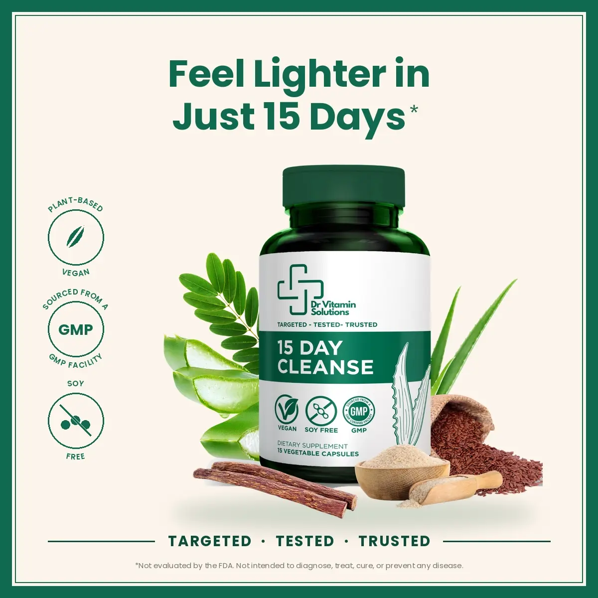 15 Day Cleanse & Colon Detox – 15 Capsules | Gut Support for Bloating & Occasional Constipation | 7 Nights Cleanse + 8 Days Restore | Senna, Psyllium Husk & Probiotics | Vegan Non-GMO – Dr. Vitamin Solutions