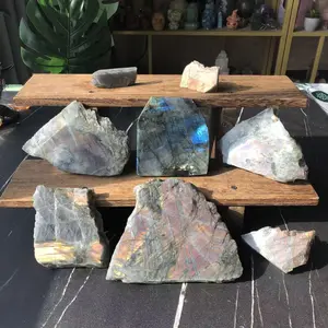 Natural Crystal Labradorite Slice Collection