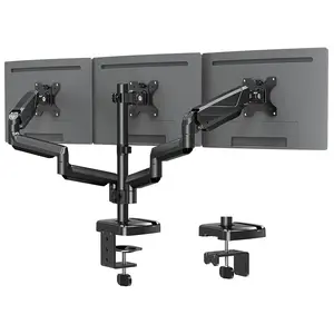 MOUNTUP 13"-27'' Triple Monitor Arm Gas Spring Desk Mount, Clamp&Grommet Desk Mount, MU0006A