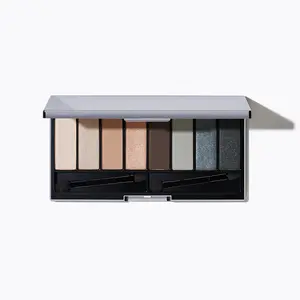 Maelle Dawn to Dusk Eyeshadow Collection - Eight (8x) eyeshadow shades in a mirrored compact Matte Metallic Satin Glitter Makeup Smokey Cosmetic Multicolor shadow palette