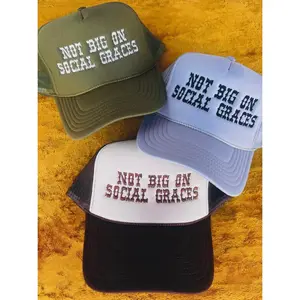 Social Graces Embroidered Trucker Hat Snapback