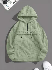 LOSANGELES Oversized Minimalist Hoodie Embroidered Plush Comfortable Casual Home Plush Hoodie Pullover