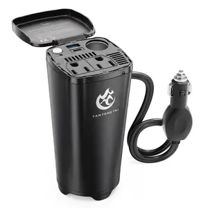 YanFengTai 200W Power Inverter, 12V DC to 110V AC Car Plug Adapter Outlet Converter with [30W USB-C]/USB-Fast Charger(18W) / Dual AC Outlets/car Charger for Laptop