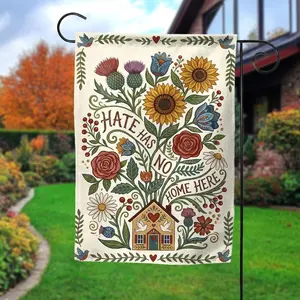 Hate Has No Home Here Garden Flag Resist Subtle Anti Floral House Flag Retro Liberal Subtle Democrat Flag Fdt Minimalist Decor C2dh10