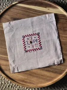 Shepherd's Bush - I Love You - Completed Cross Stitch