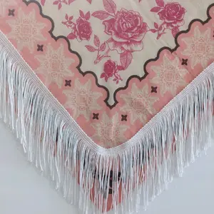 Pink Boho Fringe Bandana Cotton