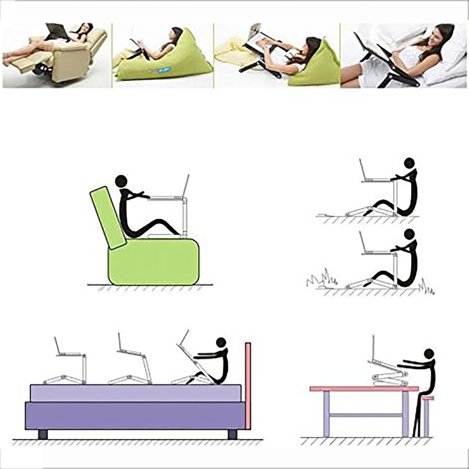 Adjustable Laptop Computer Lap Desk 360° Portable Multifunctional Foldable PC Notebook Desk